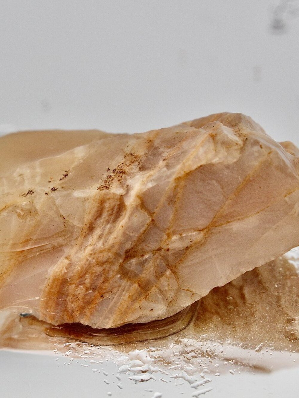 Peach Moonstone Flash Raw Rough Stone Crystal Natural Rock Gem Healing 15.4g